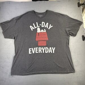 Peanuts Snoopy "All Day" T Shirt 4XL Gray Napping Red Barron
